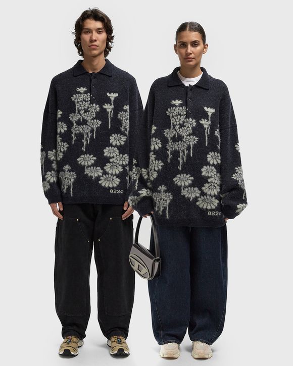 MELTING DAISIES KNIT LS POLO SHIRT