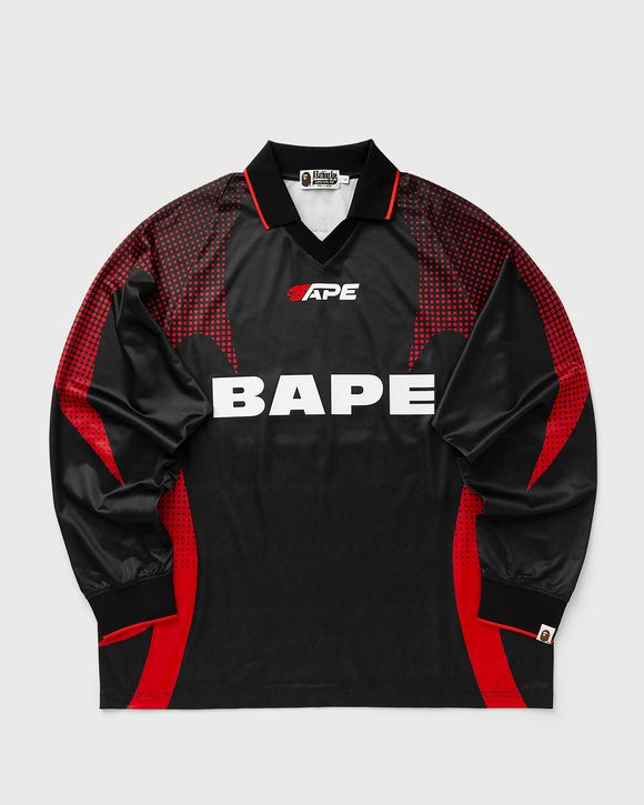 APE FLAMEONOGRAM JACQUARD LOGO RELAXED FIT FOOTBALL JERSEY