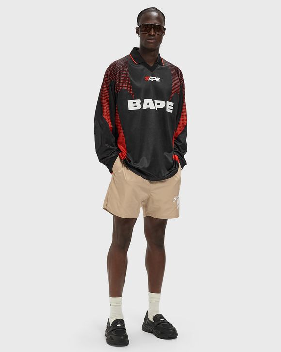 APE FLAMEONOGRAM JACQUARD LOGO RELAXED FIT FOOTBALL JERSEY