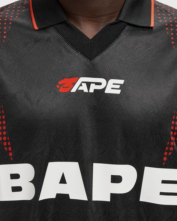 APE FLAMEONOGRAM JACQUARD LOGO RELAXED FIT FOOTBALL JERSEY