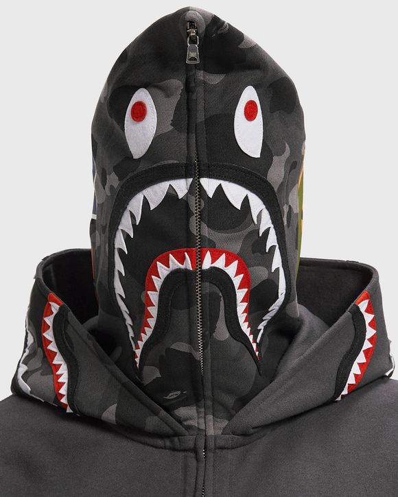 COLOR CAMO SHARK FULL ZIP DOUBLE HOODIE