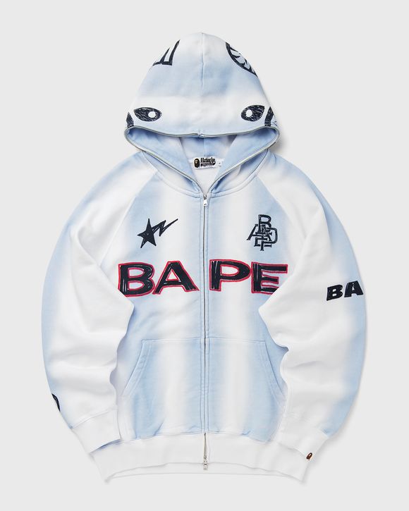 HAND DRAW FOOTBALL SHARK RELAXED FIT FULL ZIP HOODIE