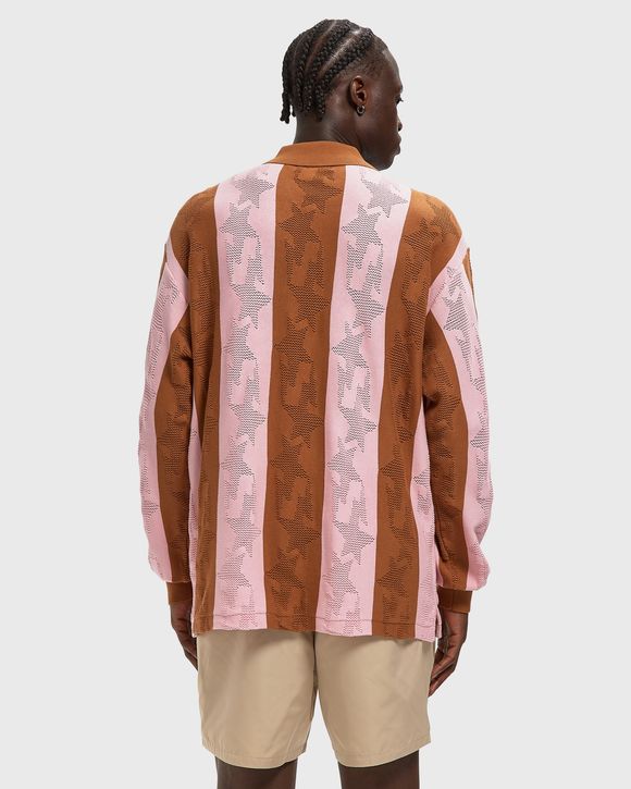 STA STRIPE PATTERN JACQUARDULTI LOGO RELAXED FIT LS TEE