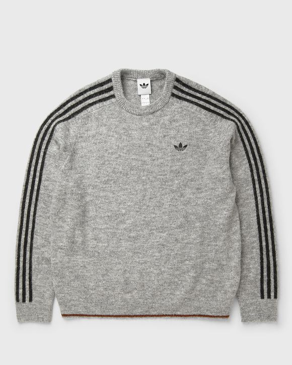 3-STRIPES FLUFFY KNIT CREW SWEATSHIRT