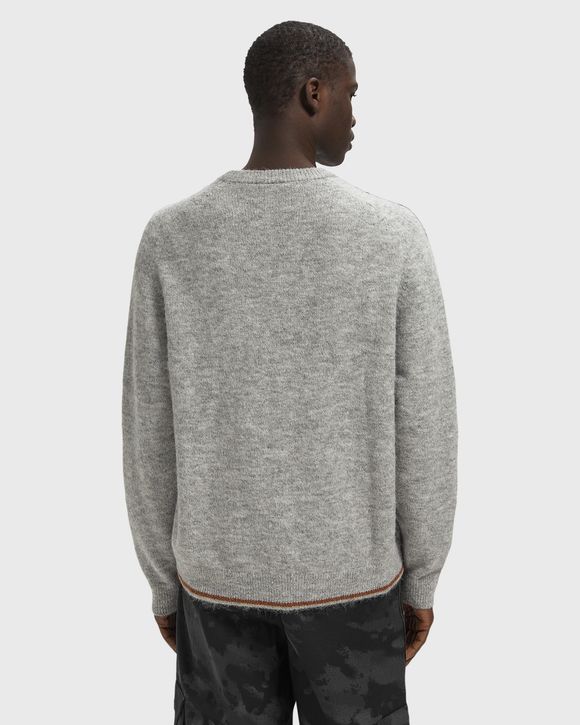 3-STRIPES FLUFFY KNIT CREW SWEATSHIRT