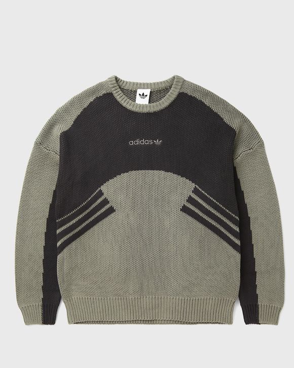 CUTLINE CHUNKY KNIT CREWNECK SWEATSHIRT