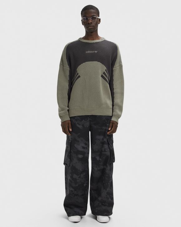 CUTLINE CHUNKY KNIT CREWNECK SWEATSHIRT