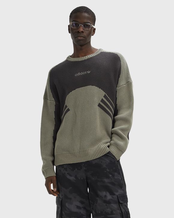 CUTLINE CHUNKY KNIT CREWNECK SWEATSHIRT