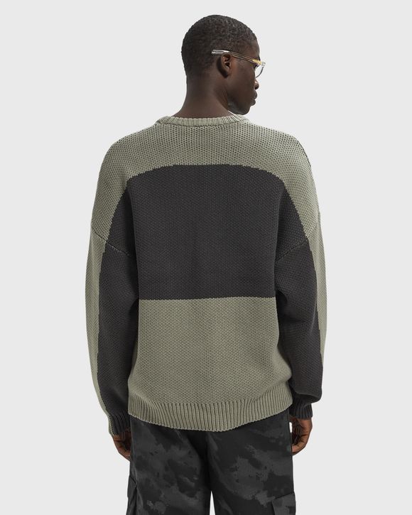 CUTLINE CHUNKY KNIT CREWNECK SWEATSHIRT
