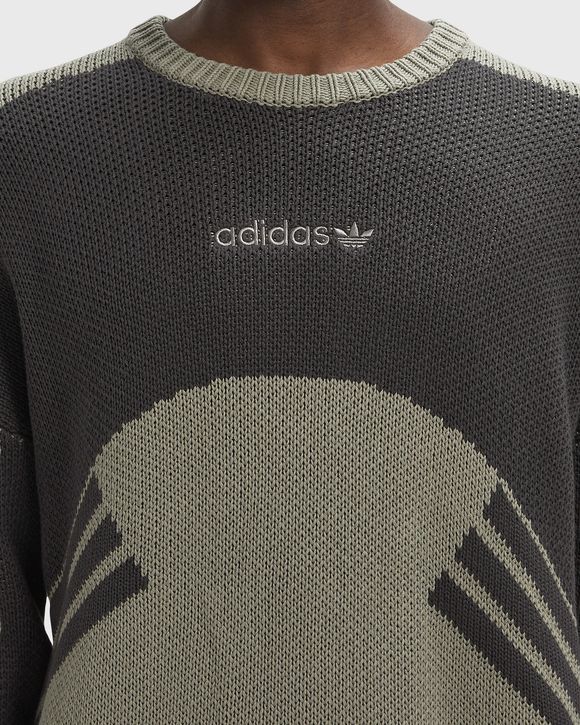 CUTLINE CHUNKY KNIT CREWNECK SWEATSHIRT