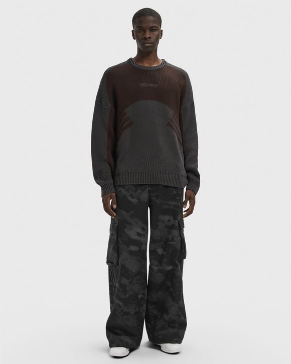 CUTLINE CHUNKY KNIT CREWNECK SWEATSHIRT
