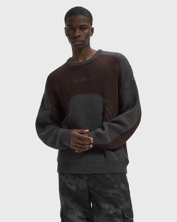 CUTLINE CHUNKY KNIT CREWNECK SWEATSHIRT