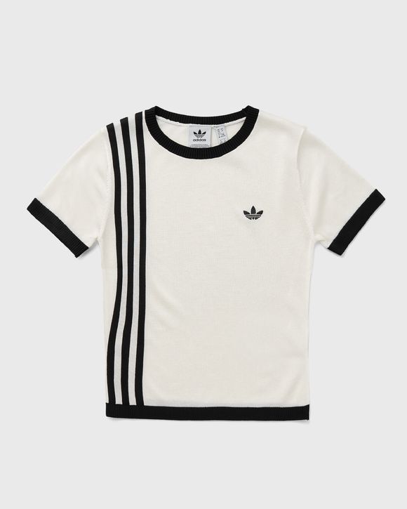 WMNS KNITTED 3 STRIPE SHORT TEE