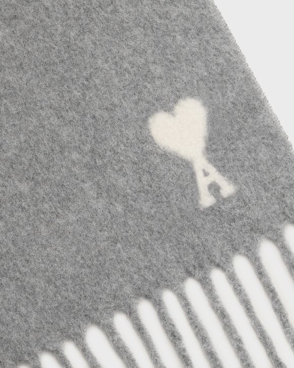 ALPAGA WOOL SCARF WITH OFF WHITE AMI DE COEUR JACQUARD SCARF