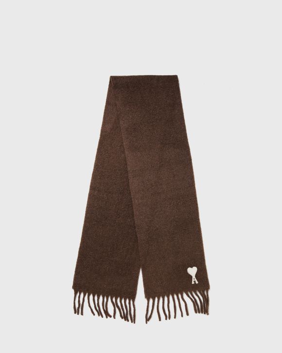 ALPAGA WOOL SCARF WITH OFF WHITE AMI DE COEUR JACQUARD SCARF