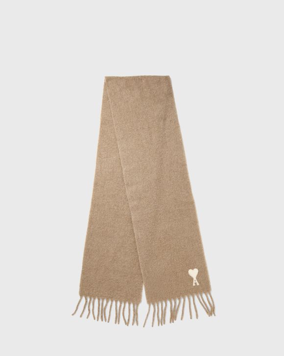 ALPAGA WOOL SCARF WITH OFF WHITE AMI DE COEUR JACQUARD SCARF