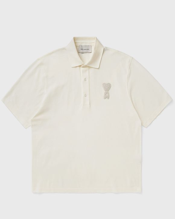BOXY FIT POLO WITH AMI DE COEUR KNITTED PATCH