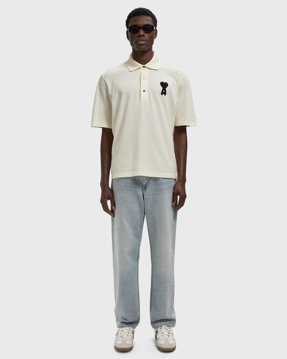 BOXY FIT POLO WITH AMI DE COEUR KNITTED PATCH