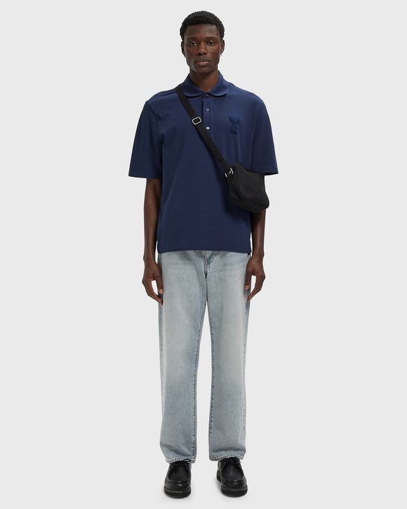 BOXY FIT POLO WITH AMI DE COEUR KNITTED PATCH