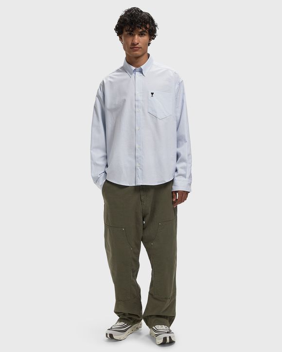 BOXY FIT SHIRT BUTTON DOWN COLLAR AND EMBROIDERED AMI DE COEUR