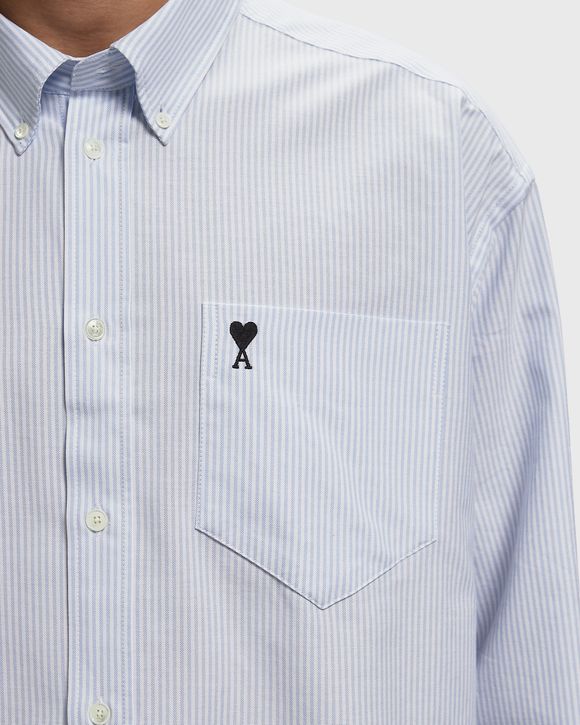 BOXY FIT SHIRT BUTTON DOWN COLLAR AND EMBROIDERED AMI DE COEUR