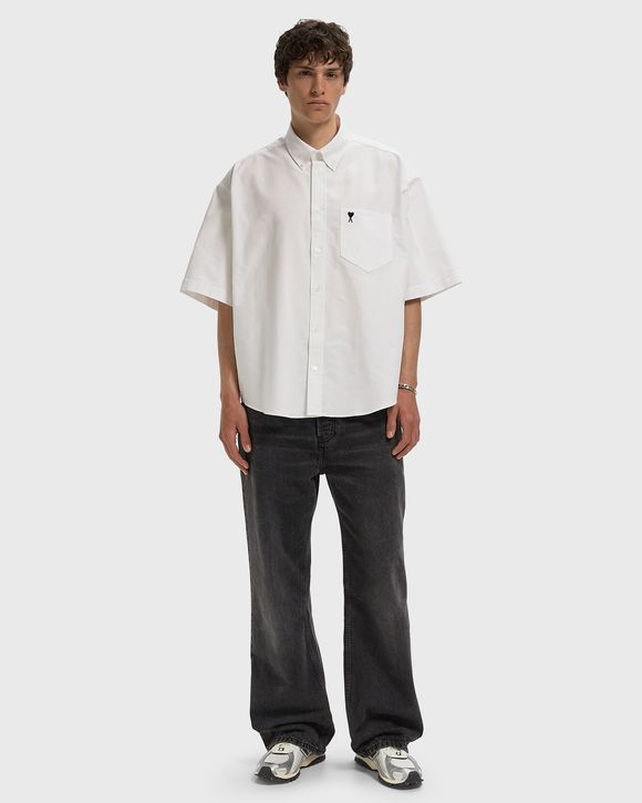 BOXY SHORT SLEEVE SHIRT WITH BUTTON DOWN