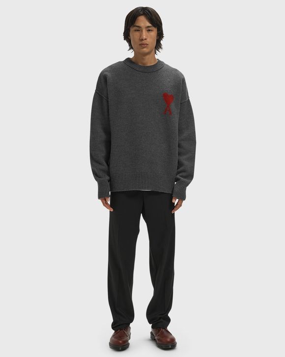 CREWNECK SWEATER WITH CONTRASTED AMI DE COEUR