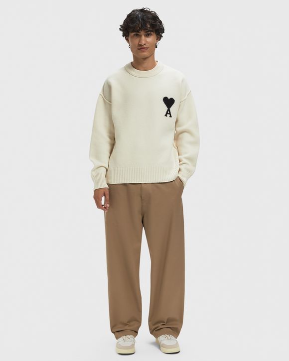 CREWNECK SWEATER WITH CONTRASTED AMI DE COEUR