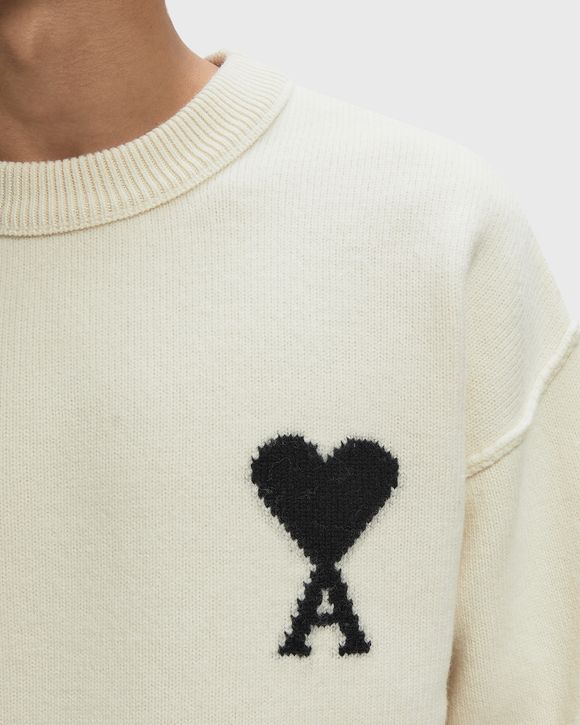 CREWNECK SWEATER WITH CONTRASTED AMI DE COEUR