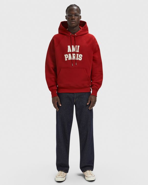 HOODIE WITH AMI PARIS FELT EMBROIDERY