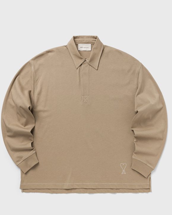 LONG SLEEVES OVERSIZE POLO WITH TOPSTITCHED AMI DE COEUR