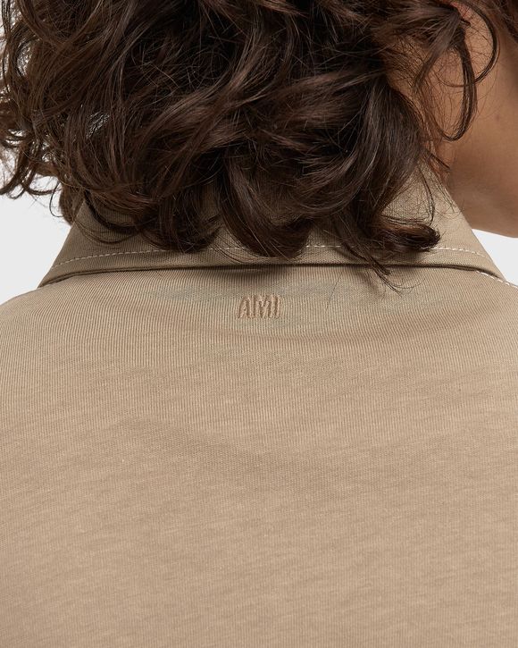 LONG SLEEVES OVERSIZE POLO WITH TOPSTITCHED AMI DE COEUR