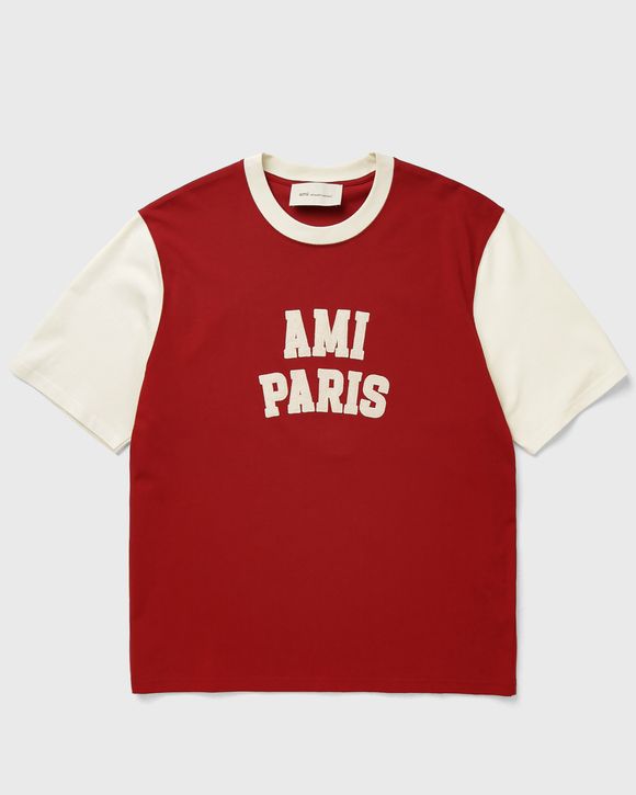 TSHIRT WITH AMI PARIS FELT EMBROIDERY