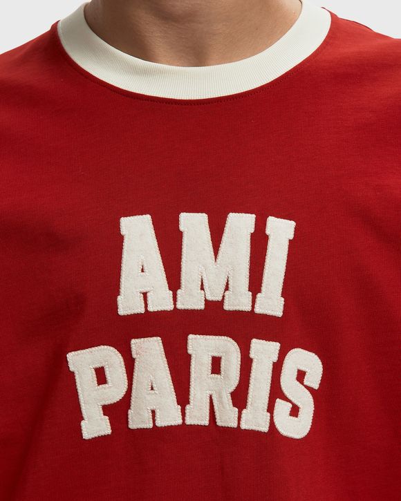 TSHIRT WITH AMI PARIS FELT EMBROIDERY