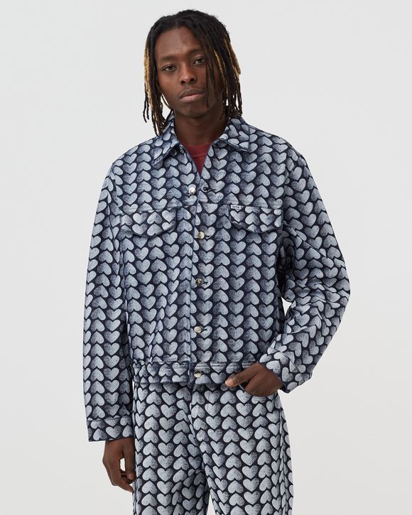 Allover Heart Denim Jacket