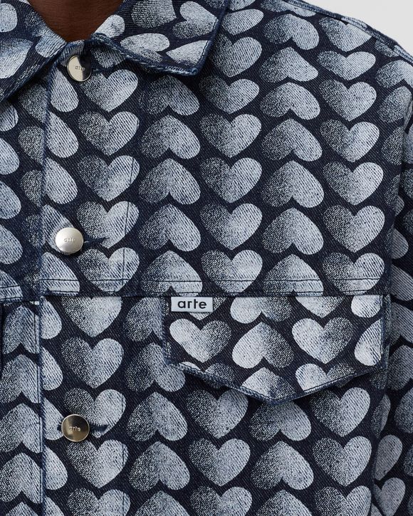 Allover Heart Denim Jacket