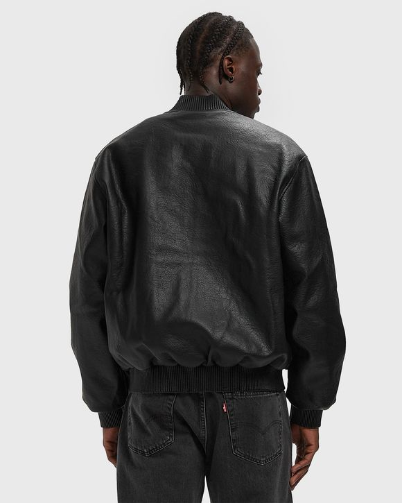 Half Logo Leather Jacket