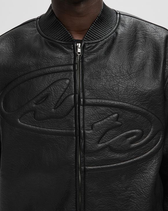 Half Logo Leather Jacket