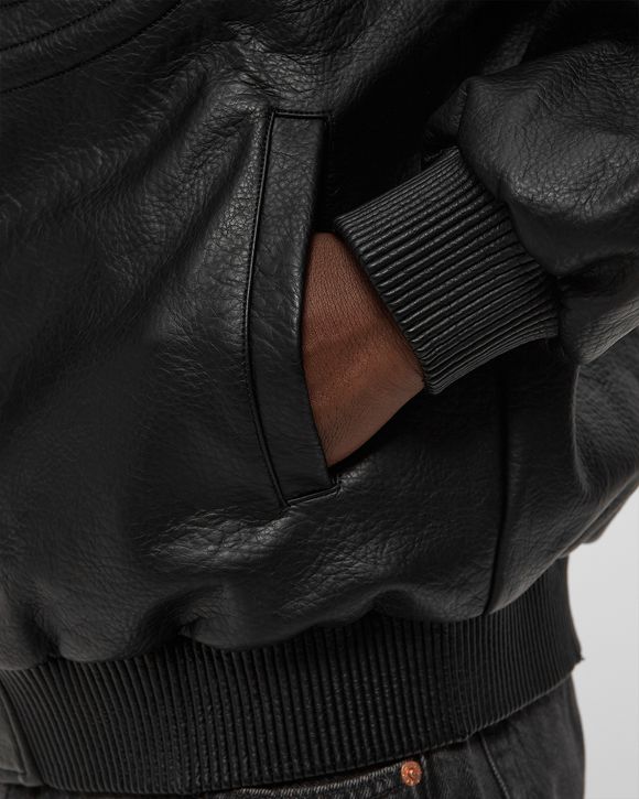 Half Logo Leather Jacket