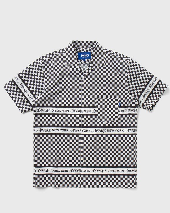 CAMP COLLAR CHECKERBOARD LOGO SHIRT