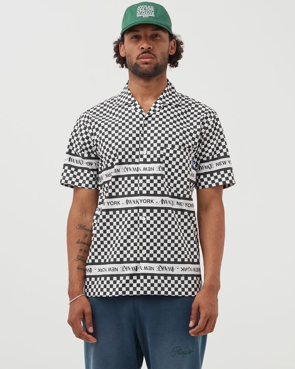 CAMP COLLAR CHECKERBOARD LOGO SHIRT
