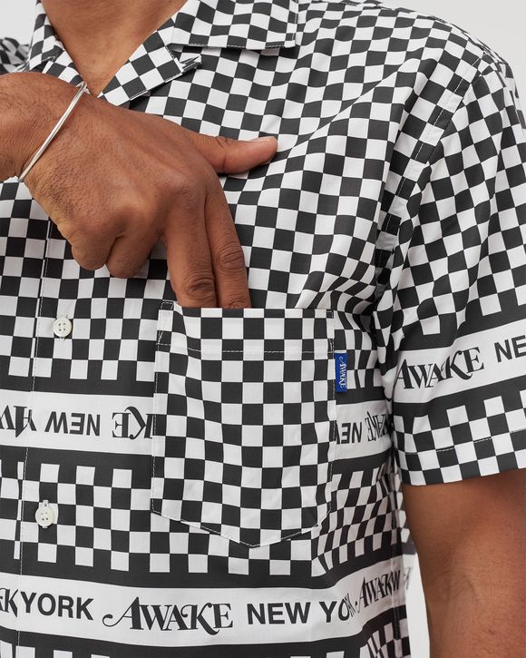 CAMP COLLAR CHECKERBOARD LOGO SHIRT
