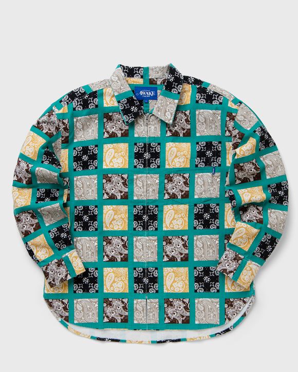 PAISLEY PRINTED CORDUROY ZIP UP SHIRT