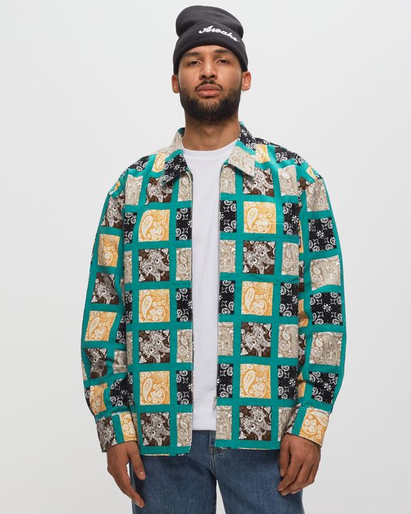 PAISLEY PRINTED CORDUROY ZIP UP SHIRT