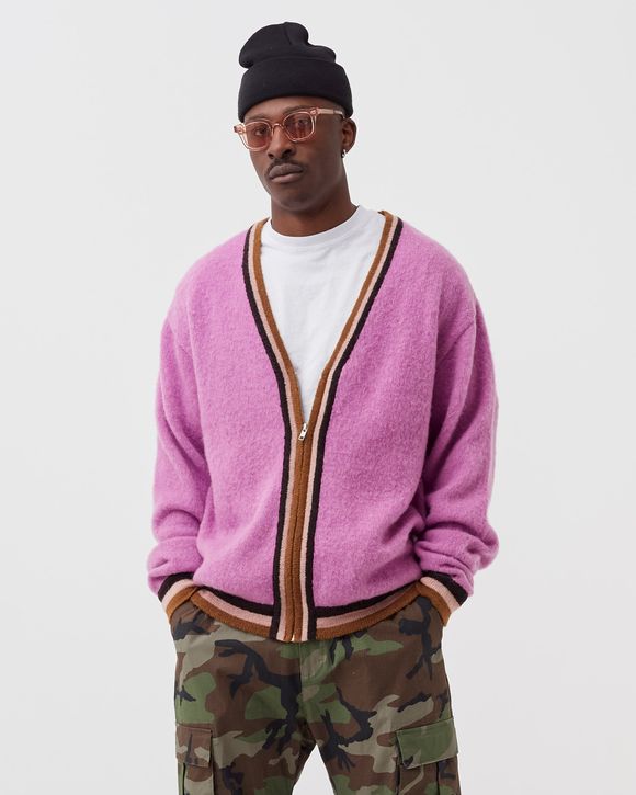 STRIPED MOHAIR CARDIGAN
