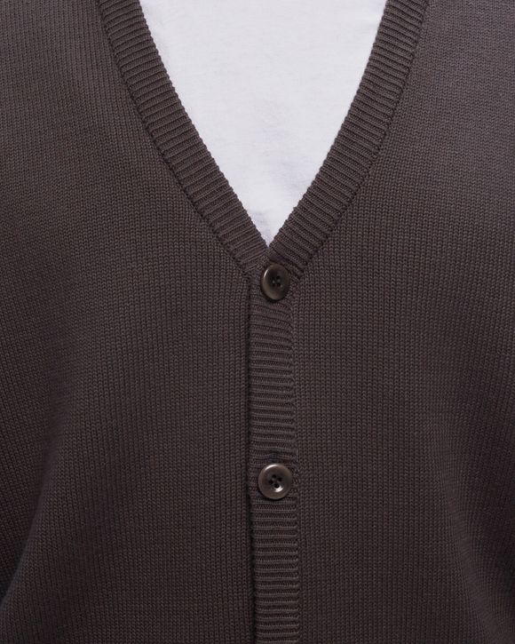 STRIPED MOHAIR SLEEVE CARDIGAN