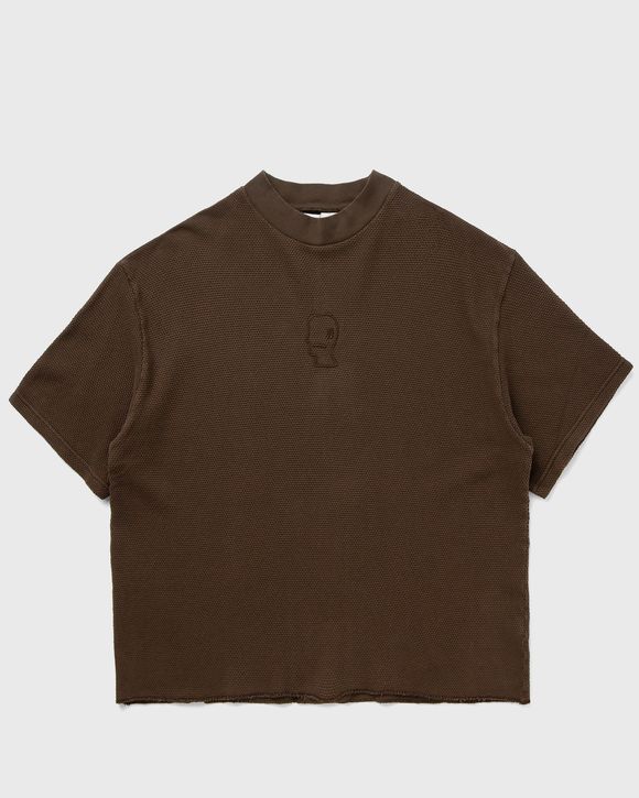 Boxy Pique Mock Neck Tee