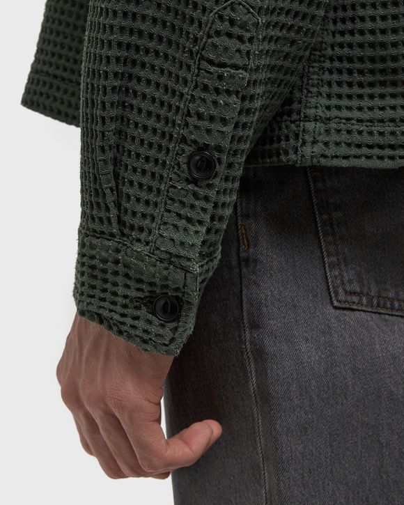 WAFFLE BUTTON FRONT SHIRT