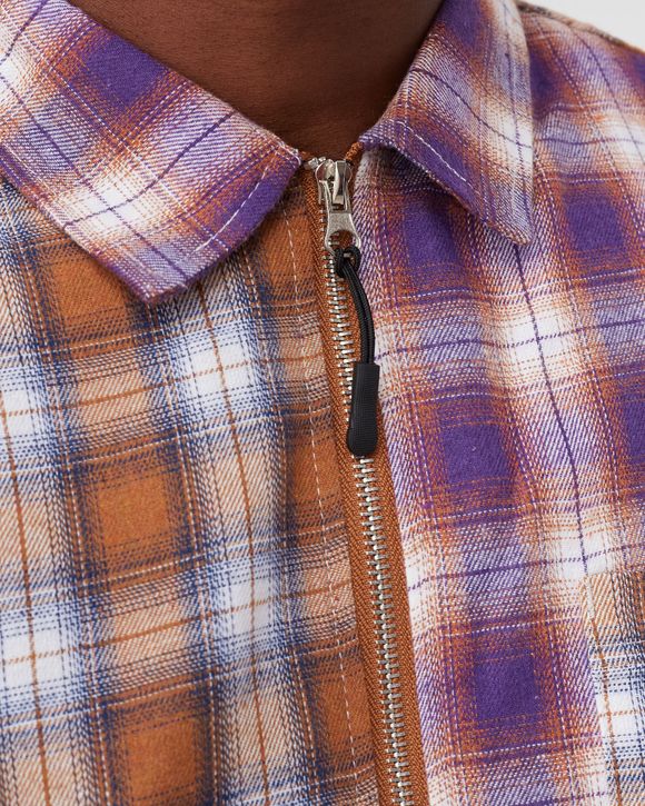 PATCHWORK PLAID OVERSHIRT
