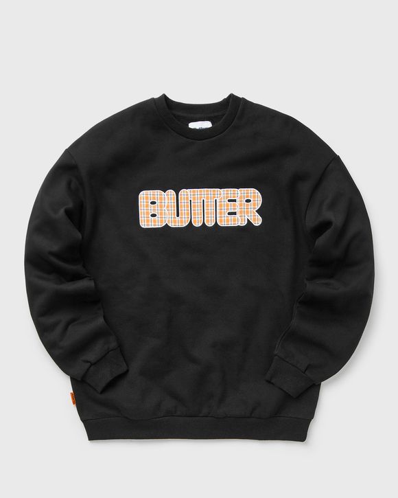 PLAID APPLIQUE CREWNECK SWEATSHIRT